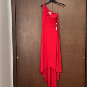 Red dress High-low
